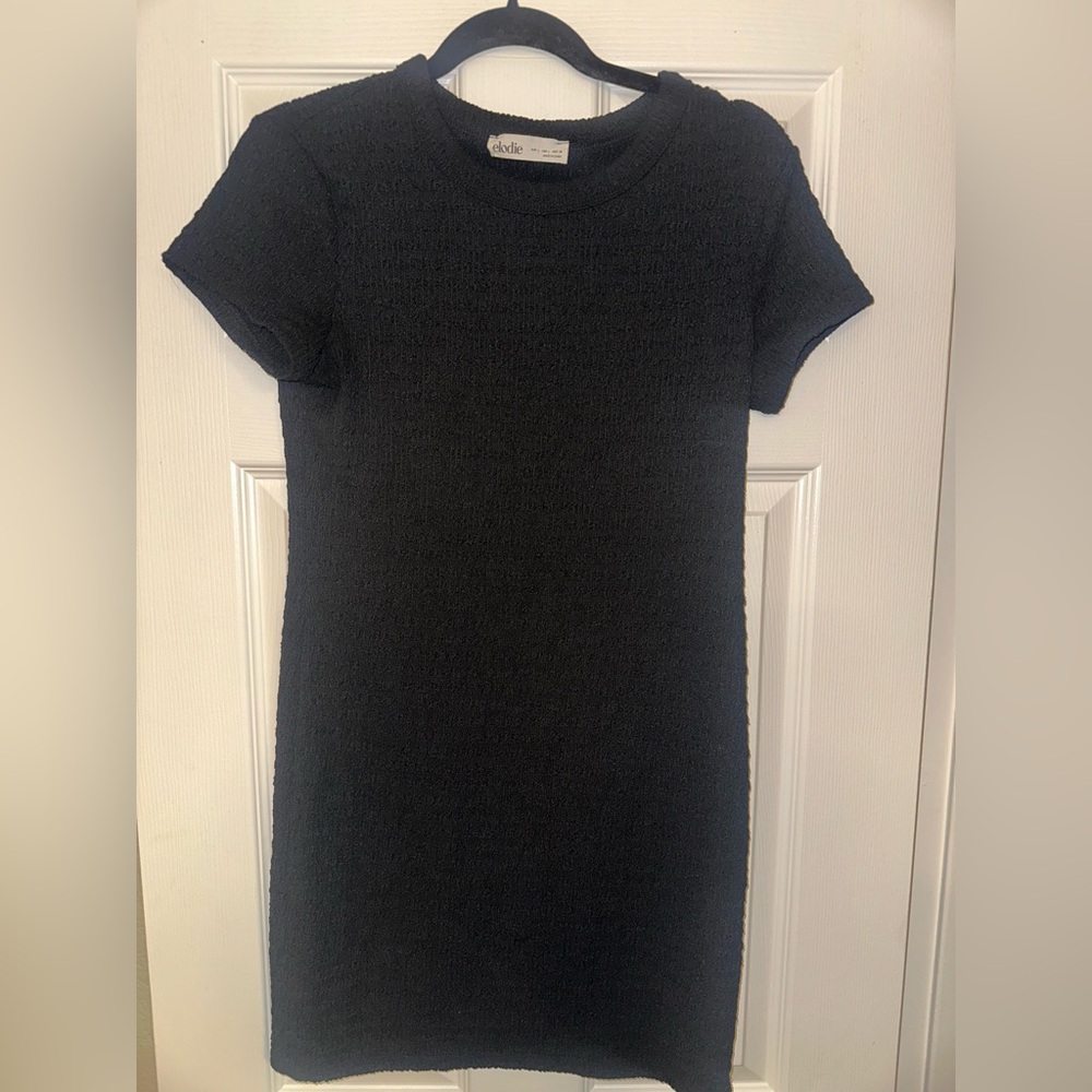 Black Short Sleeve Mini Dress